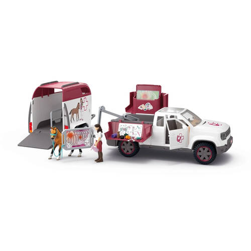 Schleich Mobile Vet w/ Trailer Figure Toy Kids Playset 5y+
