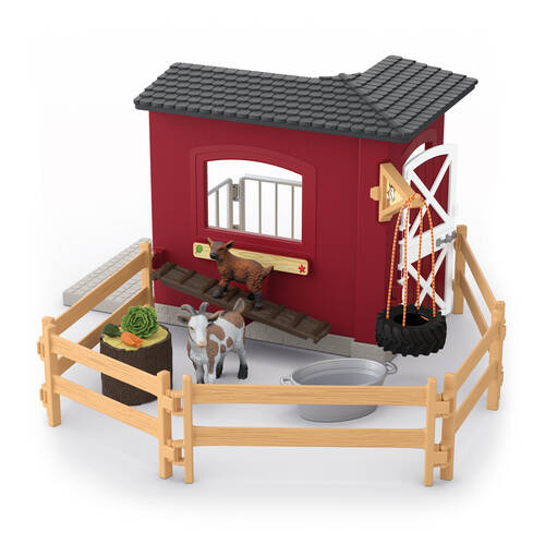 Schleich Goat Stable Farm World 35.5 x 33 18.5cm Vinyl Figure Kids Toy 3y+