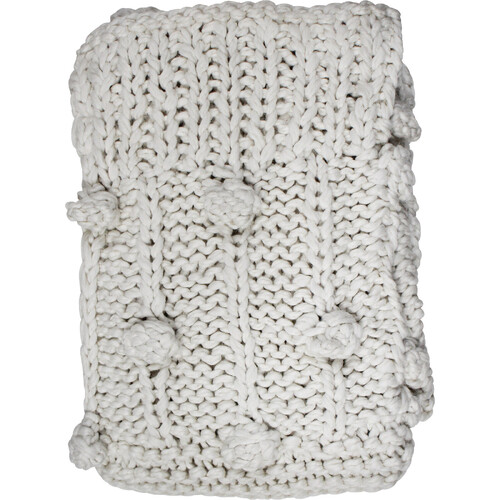LVD Acrylic Textured Macaroon 130x170cm Throw Blanket - White