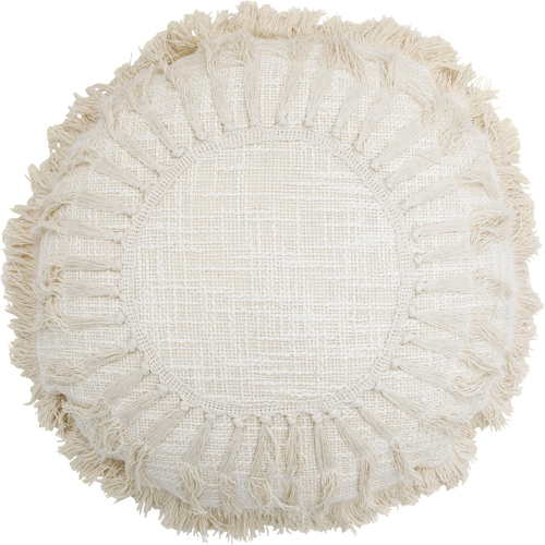 LVD Cinque Cotton Cushion Pillow 48x48cm Round - White