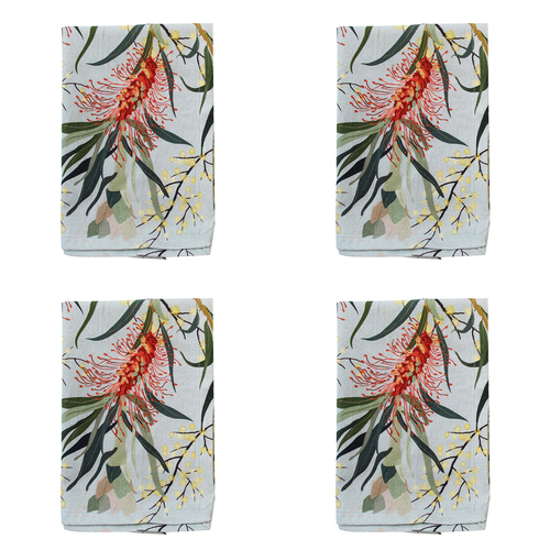 4PK LVD Cotton Stonewash 45cm Square Table Napkin - Gum Flower