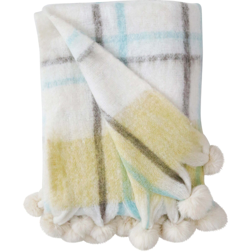 LVD Wool/Acrylic Throw Blanket 130x170cm - Tartan Mosssea