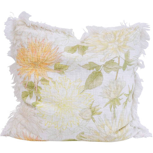 LVD Cotton Cushion w/ Fringe Square Home Decor 50x50cm Dahlia