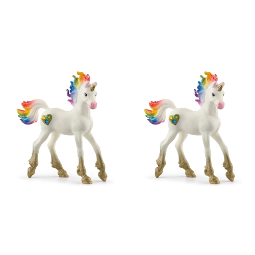2PK Schleich 7.1'' Rainbow Love Unicorn Foal Animal Figure Kids Toy 5-12y