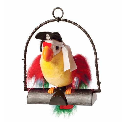 Funtime 22cm Pirate Pete The Repeat Parrot Hanging Interactive Toy 5y+