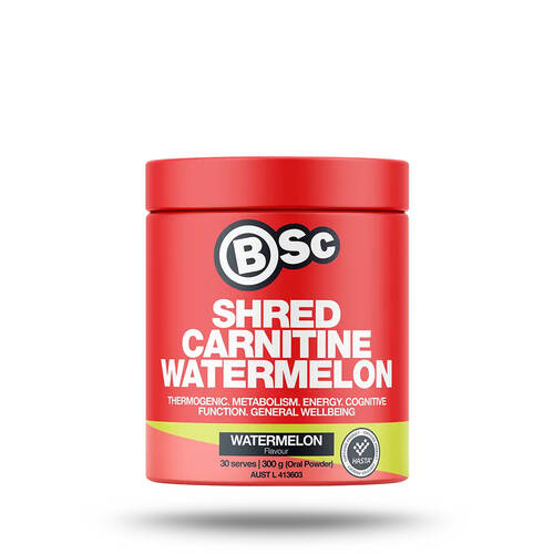 BSc Shred Carnitine 30 Serves Wellbeing Supplement 300g Watermelon