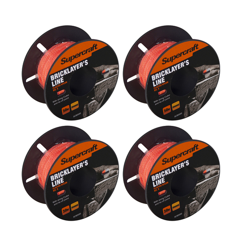 4PK Supercraft Brickline No8 Orange 50M High Visibility Construction Tool