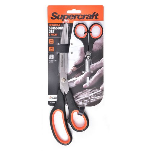 2pc Supercraft Scissors Stainless Steel General Purpose