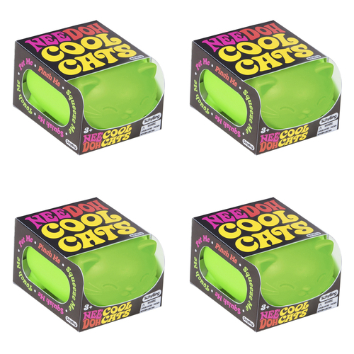 4PK Schylling Cool Cats Nee Doh Squeeze Toy 8cm Assorted 3y+