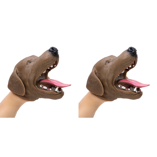 2PK Schylling Stretchy Dog Hand Puppet Kids Toy 15cm Assorted 5y+