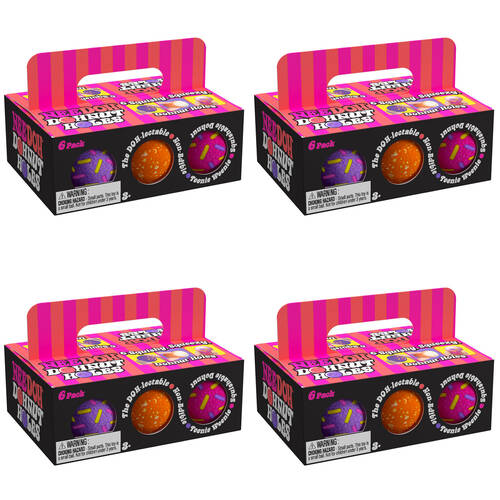 4x 6pc Schylling Nee Doh Dohnut Holes Squishy Toy 3.8cm - Assorted 3y+