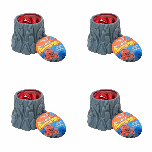 4PK Schylling Volcanic Dino Popper Kids Squeeze Toy 6cm Assorted 4y+