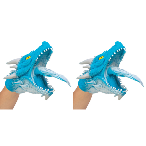 2PK Schylling Stretchy Dragon Hand Puppet Kids Toy 15cm Assorted 3y+