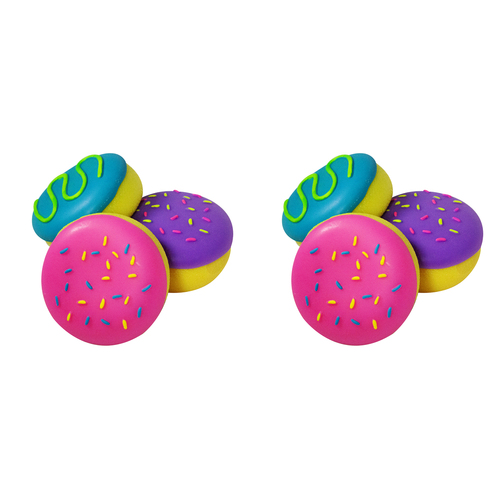 2PK Schylling Nee Doh Jelly Dohnut Kids Squeeze Toy 8cm Assorted 3y+