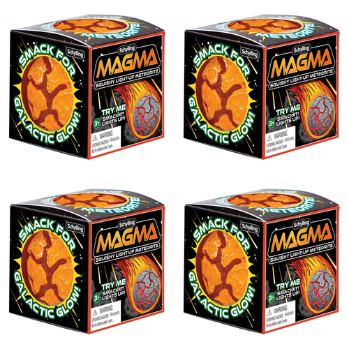 4PK Schylling Nee Doh Magma Ball Light Up Squishy Meteorite Assorted 3y+