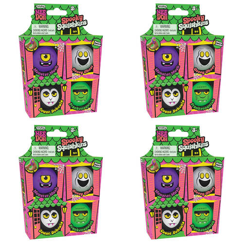 4x 4pc Schylling Spooky Squishkins Haunted House Nee Doh - Asstd 3y+