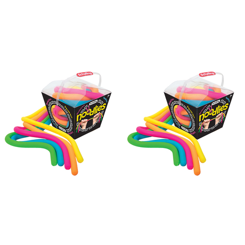 2PK Schylling Rubbery Noodlies Kids Squeeze Toy 13'' Assorted 3y+