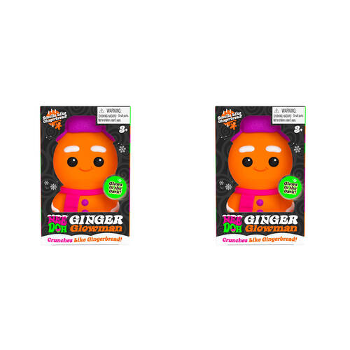 2PK Schylling Ginger Glowman Nee Doh  Christmas Kids Toy - Assorted 3y+