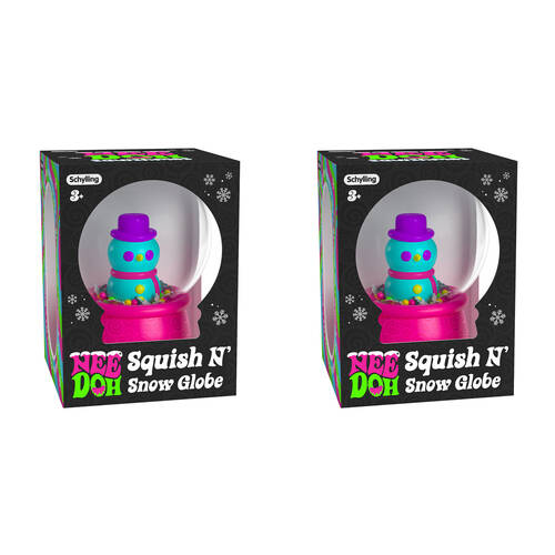2PK Schylling Nee Doh Squish n Snow Globe Christmas 6.35cm - Assorted 3y+