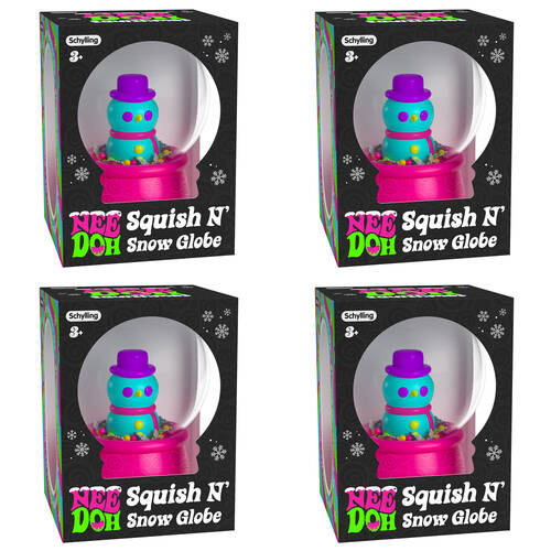 4PK Schylling Nee Doh Squish n Snow Globe Christmas 6.35cm - Assorted 3y+