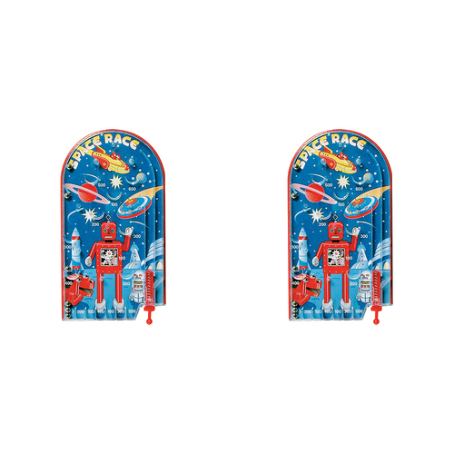 2PK Schylling Space Race Pinball Game 28.5cm Kids Toy Assorted 3y+