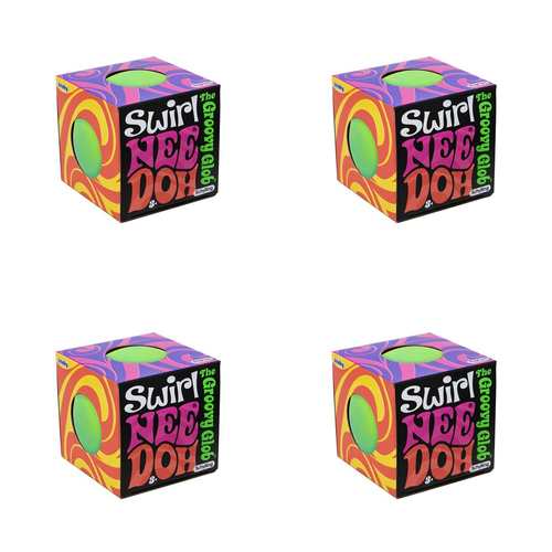 4PK Schylling Swirl Nee Doh Squeeze Ball Kids Toy 6cm Assorted 3y+