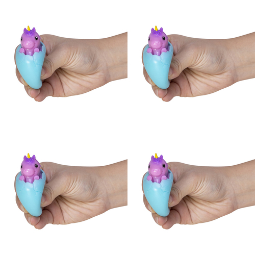4PK Schylling Unicorn Squeezy Peek Hatcher Kids Toy 5cm Assorted 3y+