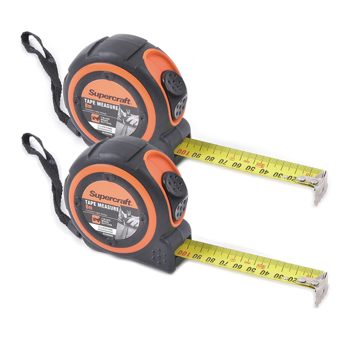 2PK Supercraft 8M Retractable Tape Measure Metric Ruler Home DIY Tool