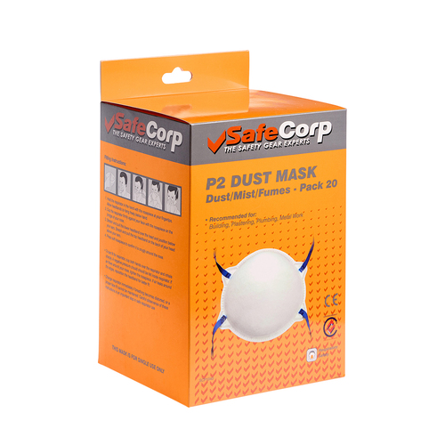 20pc Safecorp Mask Dust P2 Protective Face Covering PPE