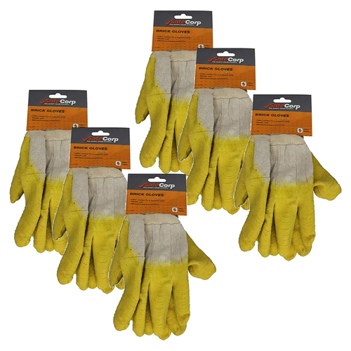 6PK Safecorp PPE Safety Brick Layers Gloves Pair One Size