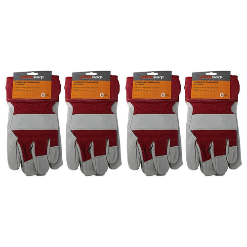4PK Safecorp PPE Safety General Purpose Gloves Pair Leather Safecorp