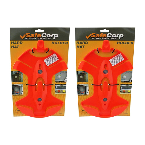 2PK Safecorp Wall Mount Hard Hat Holder Hi-Visability Orange