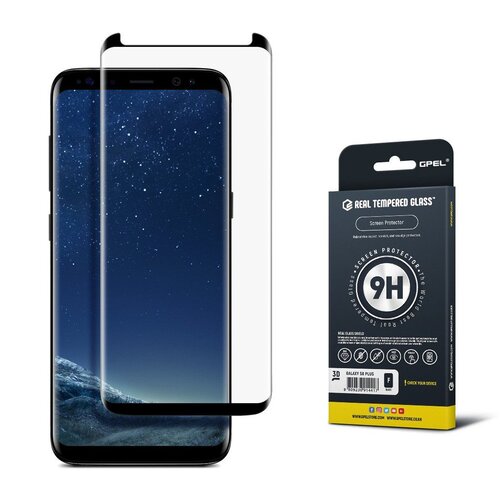 Gpel Tempered Glass Screen Protector For Samsung Galaxy S8 Plus - Black