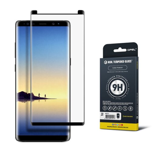 Gpel Tempered Glass Screen Protector For Samsung Galaxy Note 8 - Black