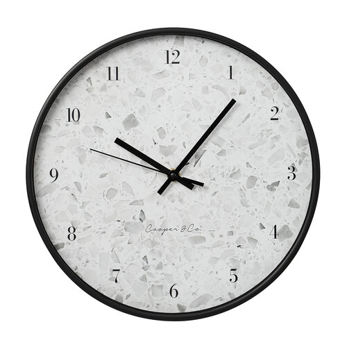 Cooper & Co. Siena 30cm Round Silent Non-Ticking Wall Clock Black