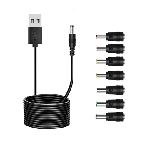 Sansai 1m USB-A To 7 Interchangeable DC Connector Heads Cable