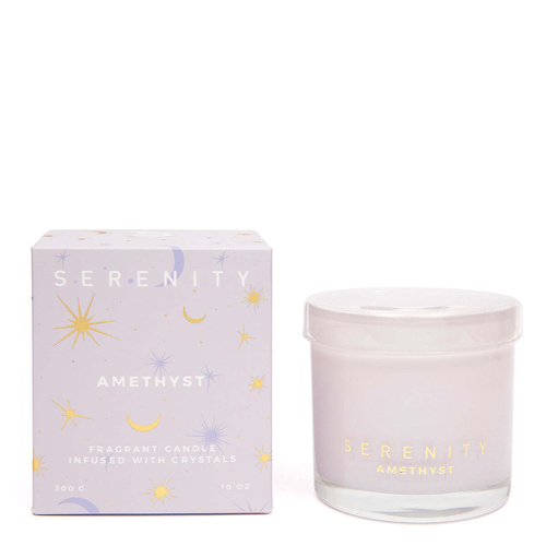 Serenity Crystal De-Stress & Amethyst 300g Soy Wax Scented Candle