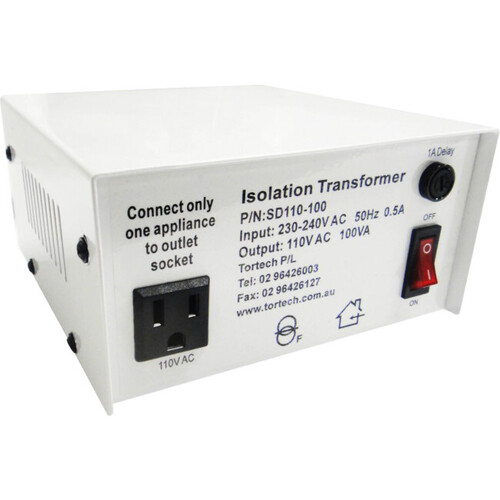 100W USA STEPDOWN TRANSFORMER 110V DIELECTRICALLY ISOLATED