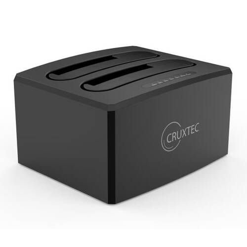 Cruxtec 2 Bay 2.5"/3.5" 1-to-1 Clone Hard Drive Docking Station