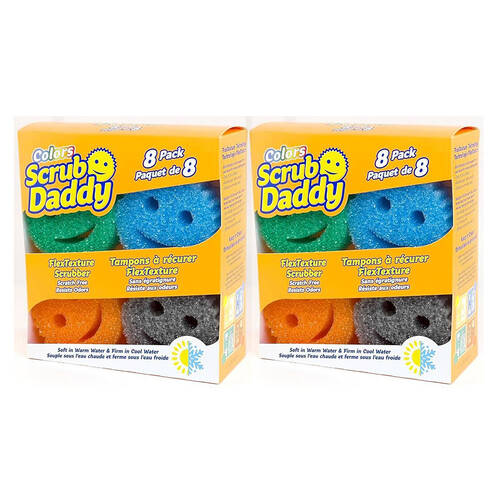 2x 8pc Scrub Daddy Multi-Pack Sponge Scrubber Household Cleaning Tools