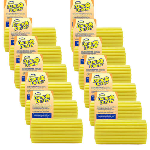 12PK Scrub Daddy Damp Duster Sponge Yellow Durable Non-Scratch Cleaning Tool