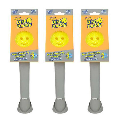 3PK Scrub Daddy Dish Daddy Silver Sponge Holder for Kitchen Counter Storage