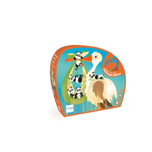 24pc Scratch Europe Contour Puzzle Stork Kids Toy 3y+
