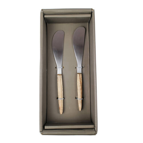 2pc NF Living Spreader Set Elegant Rustic 15x1cm Brown