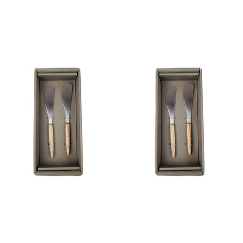 2x 2pc NF Living Spreader Set Elegant Rustic 15x1cm Brown