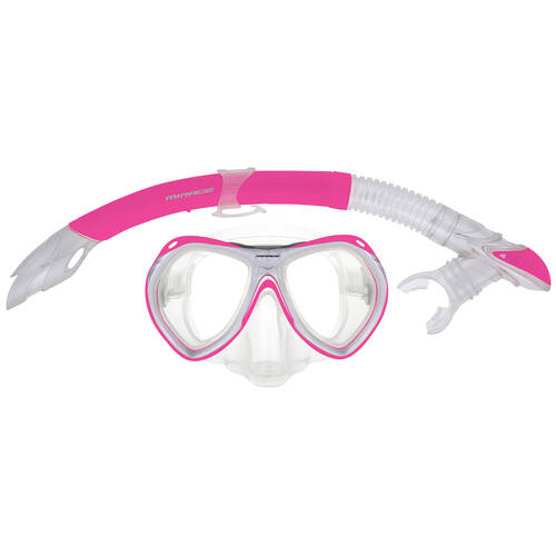2pc Mirage Crystal Snorkelling/Swimming Mask & Snorkels Set Pink