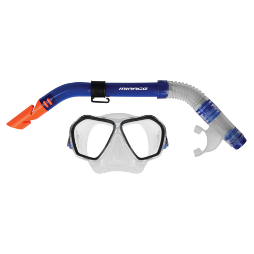 Mirage Fiji Adult Silicone Mask & Snorkel Set - Blue