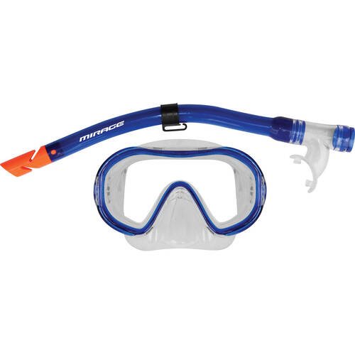 2pc Mirage Atlantic Snorkelling/Swimming Mask & Snorkels Set Navy