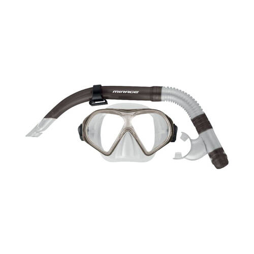 2pc Mirage Freedom Snorkelling/Swimming Mask & Snorkels Set Smoke