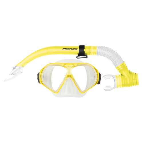 Mirage Watersports Adult Silitex Mask & Snorkel Set Yellow
